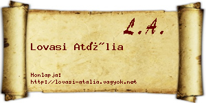 Lovasi Atália névjegykártya